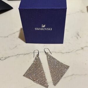 Swarovski Sparkling Silver Triangle Earrings